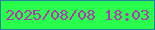 文字の大きさ：1、枠の色：21849c、背景の色：2afe4c、文字の色：b536b2 無料ブログパーツのブログ時計