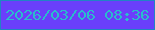 文字の大きさ：5、枠の色：2184c5、背景の色：6a3ffb、文字の色：2abccc 無料ブログパーツのブログ時計
