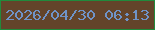 文字の大きさ：4、枠の色：218a3c、背景の色：63442a、文字の色：6f93c8 無料ブログパーツのブログ時計