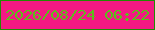 文字の大きさ：4、枠の色：218b02、背景の色：f31983、文字の色：5cbe1b 無料ブログパーツのブログ時計