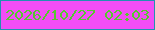文字の大きさ：5、枠の色：2191b1、背景の色：f24df6、文字の色：57c730 無料ブログパーツのブログ時計