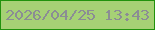 文字の大きさ：4、枠の色：21920d、背景の色：a6d175、文字の色：8b8d94 無料ブログパーツのブログ時計