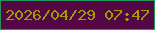 文字の大きさ：2、枠の色：219355、背景の色：540745、文字の色：a09c06 無料ブログパーツのブログ時計