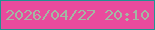 文字の大きさ：5、枠の色：219392、背景の色：e94b9d、文字の色：a3b8a3 無料ブログパーツのブログ時計