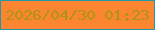 文字の大きさ：1、枠の色：2196a5、背景の色：fc8531、文字の色：ad9413 無料ブログパーツのブログ時計