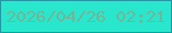 文字の大きさ：1、枠の色：2198a3、背景の色：28e7cc、文字の色：6eb79b 無料ブログパーツのブログ時計