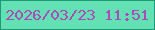 文字の大きさ：1、枠の色：219977、背景の色：64e0b5、文字の色：a94bb8 無料ブログパーツのブログ時計