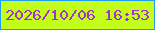 文字の大きさ：3、枠の色：219df2、背景の色：c2fe1a、文字の色：a134c9 無料ブログパーツのブログ時計