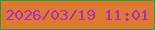 文字の大きさ：4、枠の色：219f47、背景の色：dd782e、文字の色：ab30c6 無料ブログパーツのブログ時計