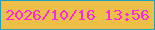 文字の大きさ：2、枠の色：219fb9、背景の色：edbe48、文字の色：fc2add 無料ブログパーツのブログ時計