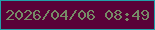文字の大きさ：3、枠の色：21a0a9、背景の色：590138、文字の色：768a66 無料ブログパーツのブログ時計