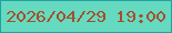 文字の大きさ：1、枠の色：21a1a0、背景の色：65dac0、文字の色：a54f2b 無料ブログパーツのブログ時計