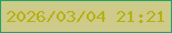 文字の大きさ：5、枠の色：21a463、背景の色：ceca8a、文字の色：b5b10f 無料ブログパーツのブログ時計