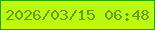 文字の大きさ：1、枠の色：21a603、背景の色：bcf912、文字の色：62a115 無料ブログパーツのブログ時計