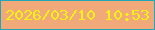 文字の大きさ：4、枠の色：21a6b7、背景の色：f2a97a、文字の色：f5f214 無料ブログパーツのブログ時計
