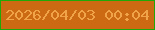 文字の大きさ：5、枠の色：21a707、背景の色：cc6913、文字の色：f0a348 無料ブログパーツのブログ時計