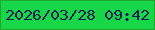 文字の大きさ：3、枠の色：21a729、背景の色：17d648、文字の色：0d2155 無料ブログパーツのブログ時計