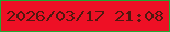 文字の大きさ：4、枠の色：21a832、背景の色：ee1025、文字の色：51180f 無料ブログパーツのブログ時計