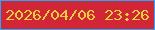 文字の大きさ：1、枠の色：21a9ff、背景の色：d22637、文字の色：ebcf3d 無料ブログパーツのブログ時計