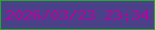文字の大きさ：4、枠の色：21ac25、背景の色：4b4189、文字の色：b4049e 無料ブログパーツのブログ時計
