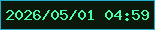 文字の大きさ：2、枠の色：21adcc、背景の色：0d180c、文字の色：48fea8 無料ブログパーツのブログ時計