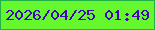 文字の大きさ：1、枠の色：21b146、背景の色：66f82e、文字の色：4406b7 無料ブログパーツのブログ時計