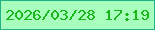 文字の大きさ：2、枠の色：21b286、背景の色：a8febd、文字の色：19b719 無料ブログパーツのブログ時計