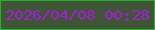 文字の大きさ：2、枠の色：21b32a、背景の色：405535、文字の色：a71cdb 無料ブログパーツのブログ時計