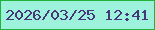 文字の大きさ：5、枠の色：21b339、背景の色：9cf2da、文字の色：47377a 無料ブログパーツのブログ時計