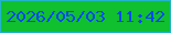文字の大きさ：2、枠の色：21b3cc、背景の色：10c02e、文字の色：0549f5 無料ブログパーツのブログ時計