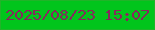 文字の大きさ：4、枠の色：21b429、背景の色：01c51c、文字の色：86285d 無料ブログパーツのブログ時計