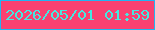 文字の大きさ：3、枠の色：21b5f2、背景の色：fa4171、文字の色：44e9e1 無料ブログパーツのブログ時計