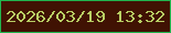 文字の大きさ：2、枠の色：21b64e、背景の色：401203、文字の色：b9cf64 無料ブログパーツのブログ時計