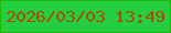 文字の大きさ：4、枠の色：21b709、背景の色：23cf41、文字の色：ac4c03 無料ブログパーツのブログ時計