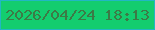 文字の大きさ：4、枠の色：21b7c4、背景の色：13cd6f、文字の色：3c7a46 無料ブログパーツのブログ時計