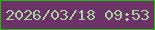 文字の大きさ：4、枠の色：21b910、背景の色：6d3369、文字の色：a4d39b 無料ブログパーツのブログ時計