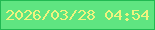 文字の大きさ：3、枠の色：21b952、背景の色：5fe581、文字の色：eff37f 無料ブログパーツのブログ時計