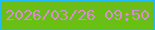 文字の大きさ：1、枠の色：21bbfe、背景の色：6abf16、文字の色：d68fca 無料ブログパーツのブログ時計
