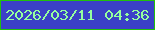 文字の大きさ：5、枠の色：21c00b、背景の色：3b40c7、文字の色：95ff9e 無料ブログパーツのブログ時計