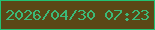 文字の大きさ：3、枠の色：21c273、背景の色：5a4716、文字の色：3cb978 無料ブログパーツのブログ時計