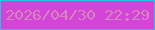 文字の大きさ：3、枠の色：21c3df、背景の色：d444d8、文字の色：d386bc 無料ブログパーツのブログ時計