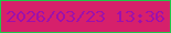 文字の大きさ：5、枠の色：21c548、背景の色：d6206b、文字の色：9e10ab 無料ブログパーツのブログ時計