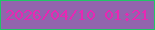 文字の大きさ：4、枠の色：21c567、背景の色：9264ad、文字の色：e728b3 無料ブログパーツのブログ時計