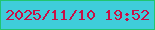 文字の大きさ：3、枠の色：21c570、背景の色：3fcdda、文字の色：ca0f45 無料ブログパーツのブログ時計