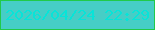 文字の大きさ：2、枠の色：21ca4a、背景の色：46cec6、文字の色：08e4d8 無料ブログパーツのブログ時計