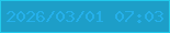 文字の大きさ：2、枠の色：21caec、背景の色：1d9ec8、文字の色：25b0ea 無料ブログパーツのブログ時計
