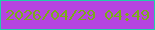 文字の大きさ：4、枠の色：21ceaa、背景の色：b644e0、文字の色：7bab1c 無料ブログパーツのブログ時計