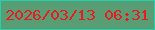 文字の大きさ：5、枠の色：21d0ac、背景の色：589d73、文字の色：e81c20 無料ブログパーツのブログ時計