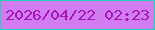 文字の大きさ：5、枠の色：21d1b8、背景の色：d17cf0、文字の色：a415b4 無料ブログパーツのブログ時計