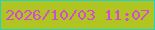 文字の大きさ：2、枠の色：21d3c0、背景の色：b0c422、文字の色：d34ad3 無料ブログパーツのブログ時計
